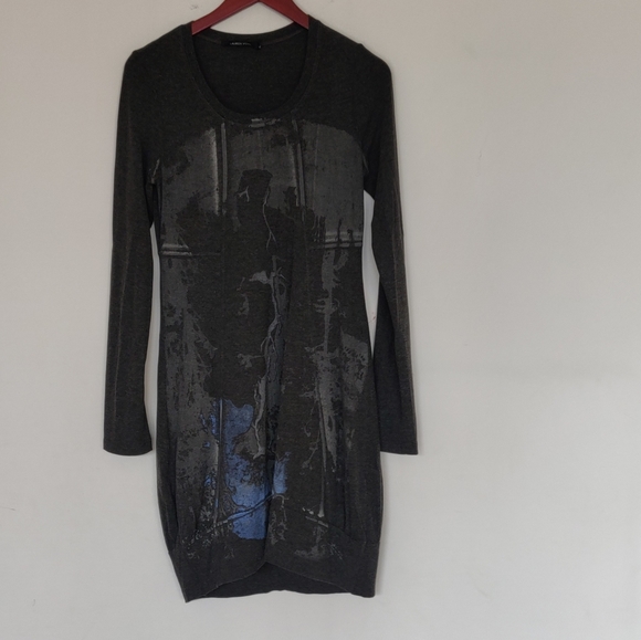 LaurenVidal (French Brand) ✳️✳️✳️ Grey Woolen Mini Dress / Long Sweater - Picture 4 of 7